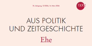 Cover:76. Jahrgang, 12/2026, 14. März 2026 AUS POLITIK UND ZEITGESCHICHTE Ehe Georg Strack ZWISCHEN PAARBEZIEHUNG UND POLYGAMIE Anne Bittner EHEN IN OST UND WEST. EINE DEUTSCHE RECHTSGESCHICHTE Hedwig Richter ZUR ENTSTEHUNG DER HAUSFRAU Karl Lenz · Marina A. Adler VOM BIOGRAFISCHEN FIXPUNKT ZUR OPTION Mona Motakef · Julia Teschlade · Christine Wimbauer DIE „EHE FÜR ALLE“. GLEICHSTELLUNG NUR IM RAHMEN DER NORM? Julia Pauli EINE GUTE EHE. HEIRAT IN MEXIKO UND NAMIBIA Naema N. Tahir DIE ARRANGIERTE EHE. EINLADUNG ZU EINEM (NEUEN) VERSTÄNDNIS